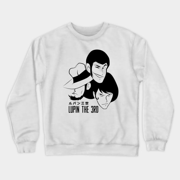 218 Lupin 3head Crewneck Sweatshirt by Yexart